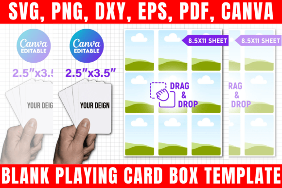 Blank Playing Card Canva Template Graphic Print Templates By freshzone228