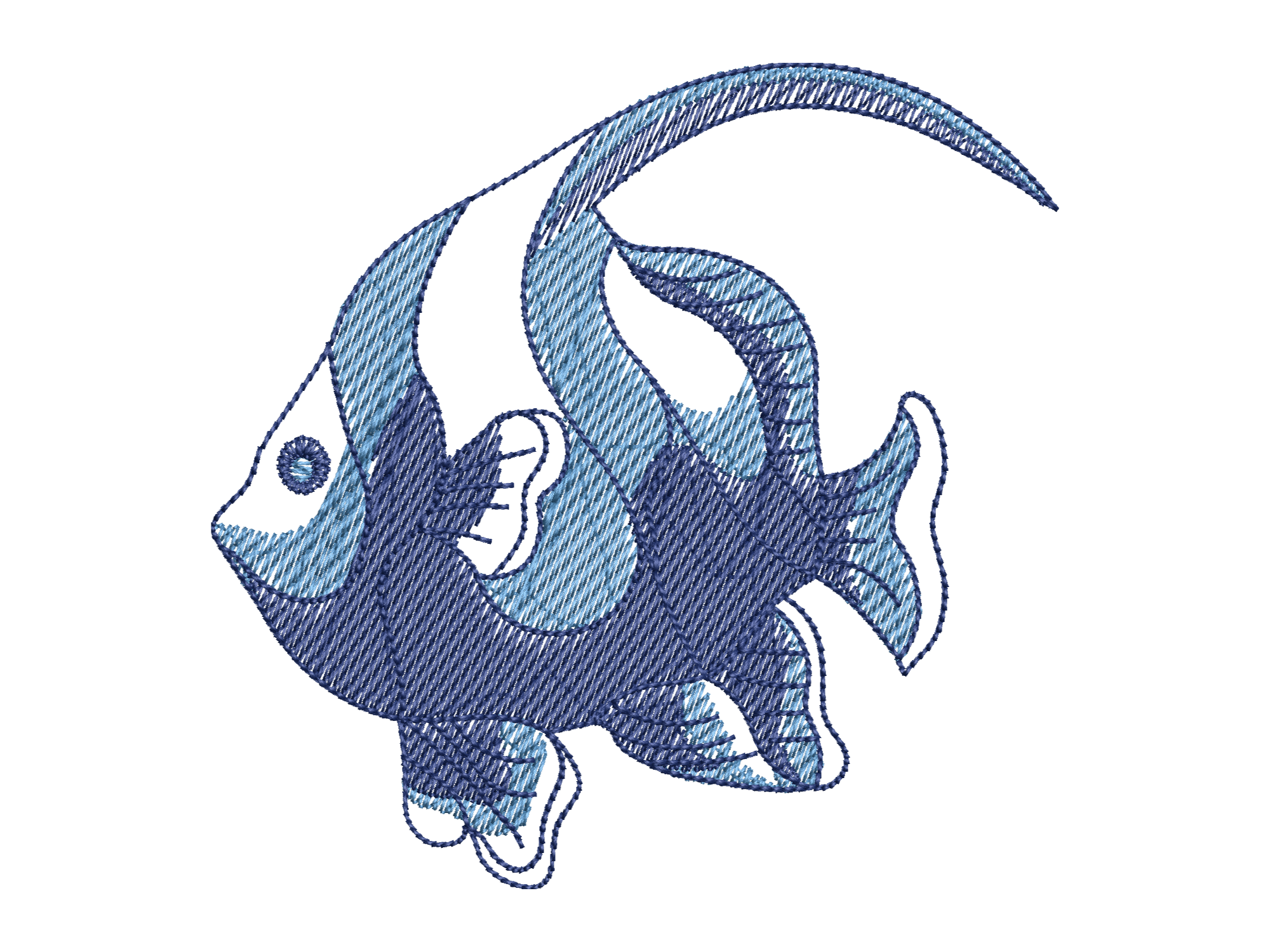 Blue Angelfish Embroidery