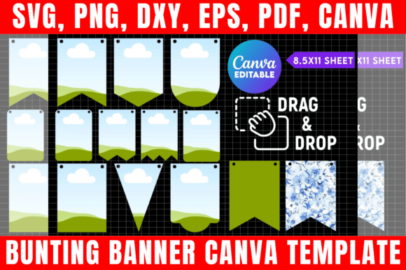 Bunting Banner Canva Template Graphic Print Templates By freshzone228