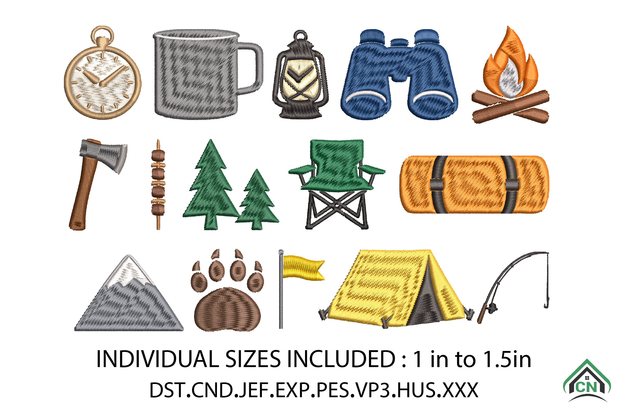 Camping Mini Embroidery Design Bundle