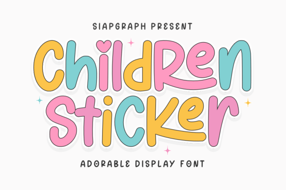Children Sticker Display Font By SiapGraph