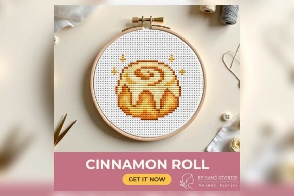 Cinnamon Roll Cross Stitch Pattern PDF