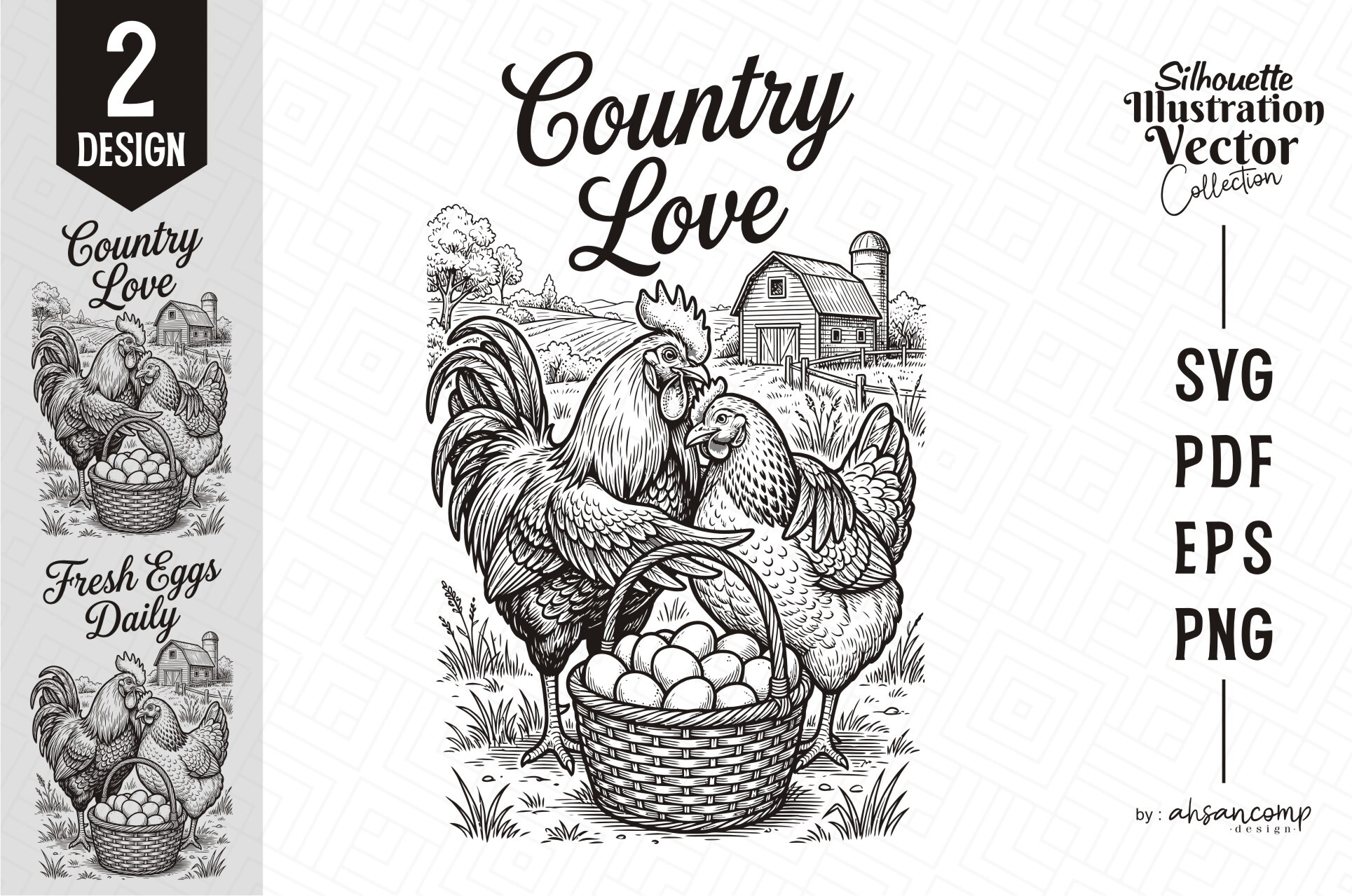 Country Love Chicken Farm SVG Graphic by Ahsancomp Studio · Creative ...