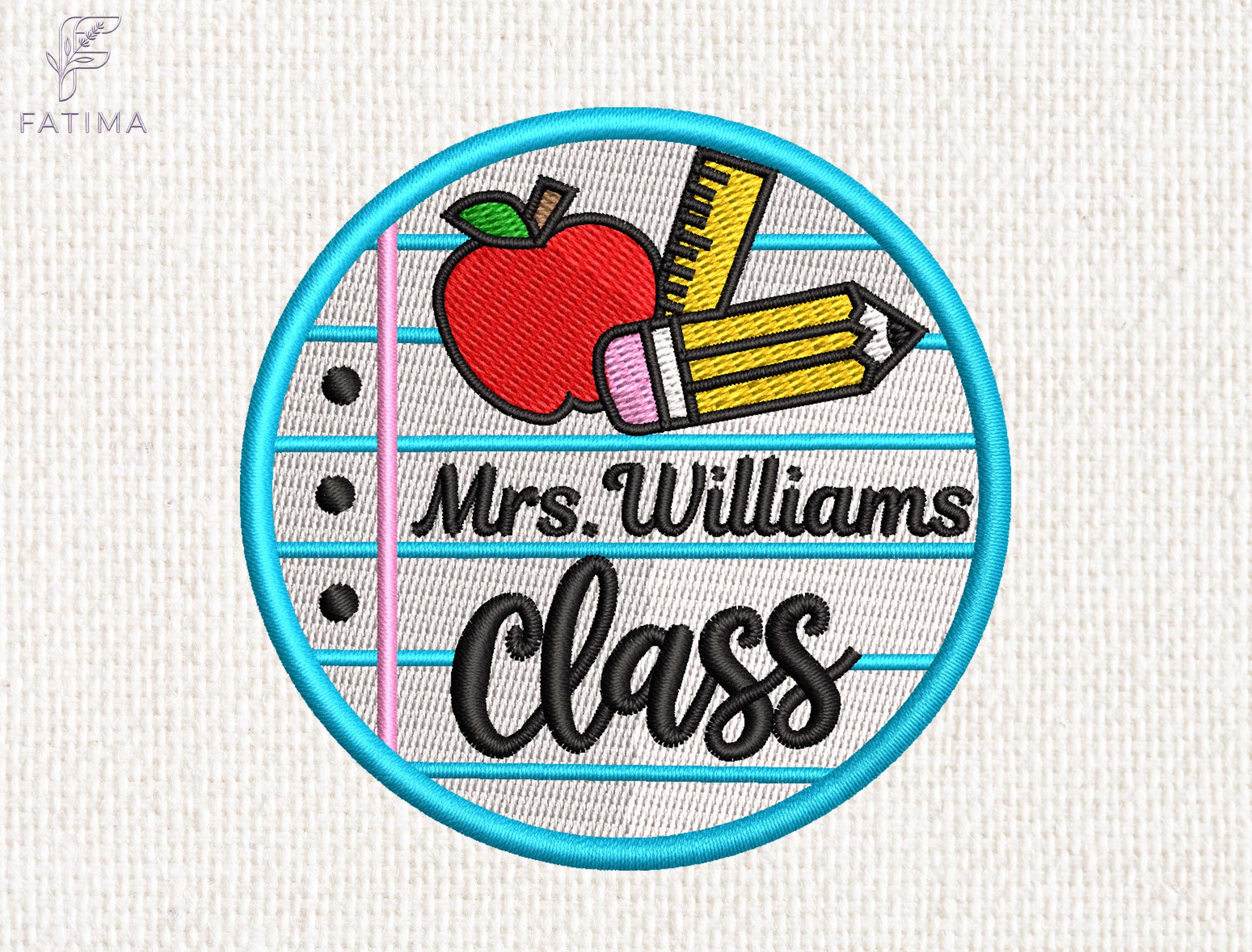Custom Teacher Patch Embroidery Design
