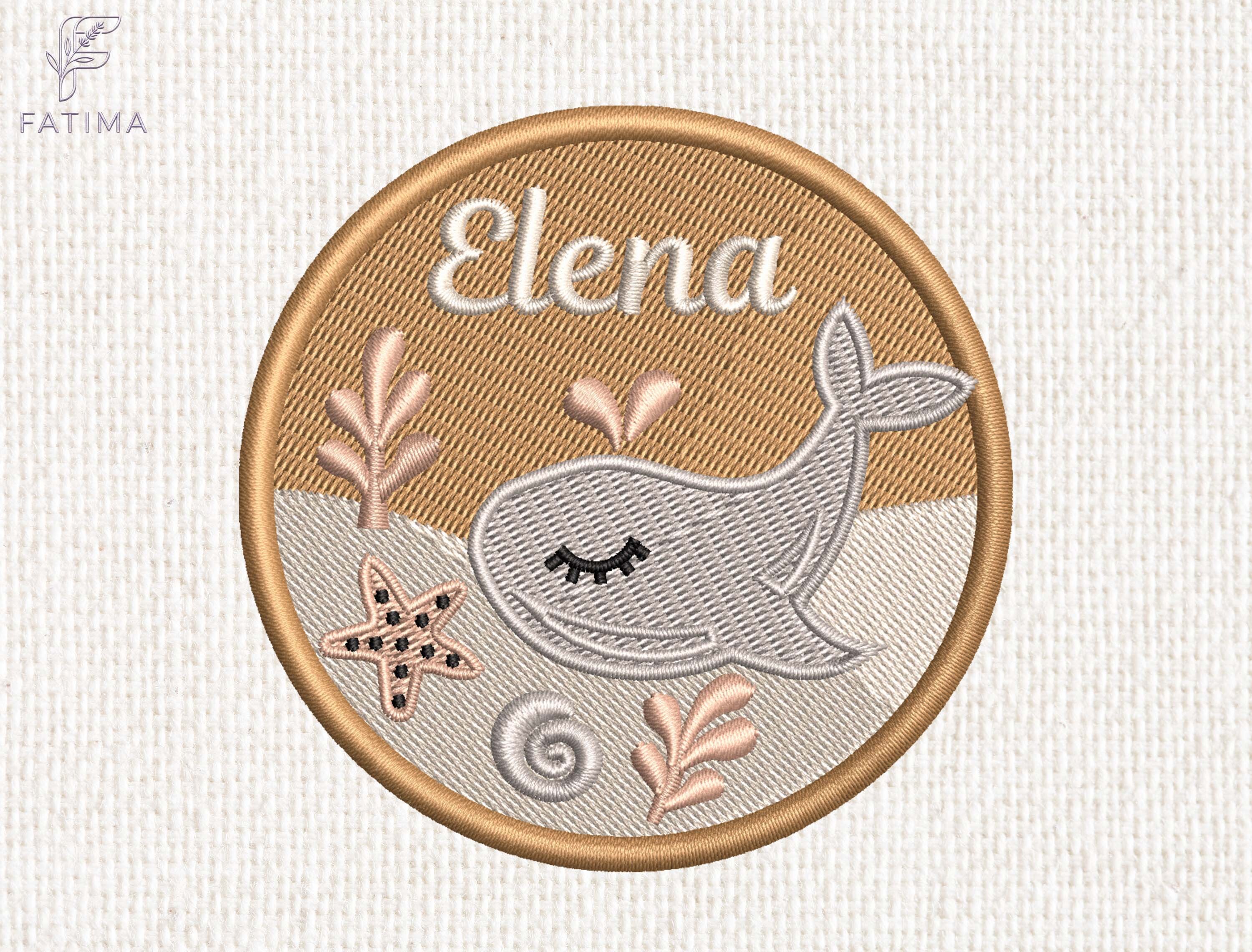 Custom Whale Patch Embroidery Design
