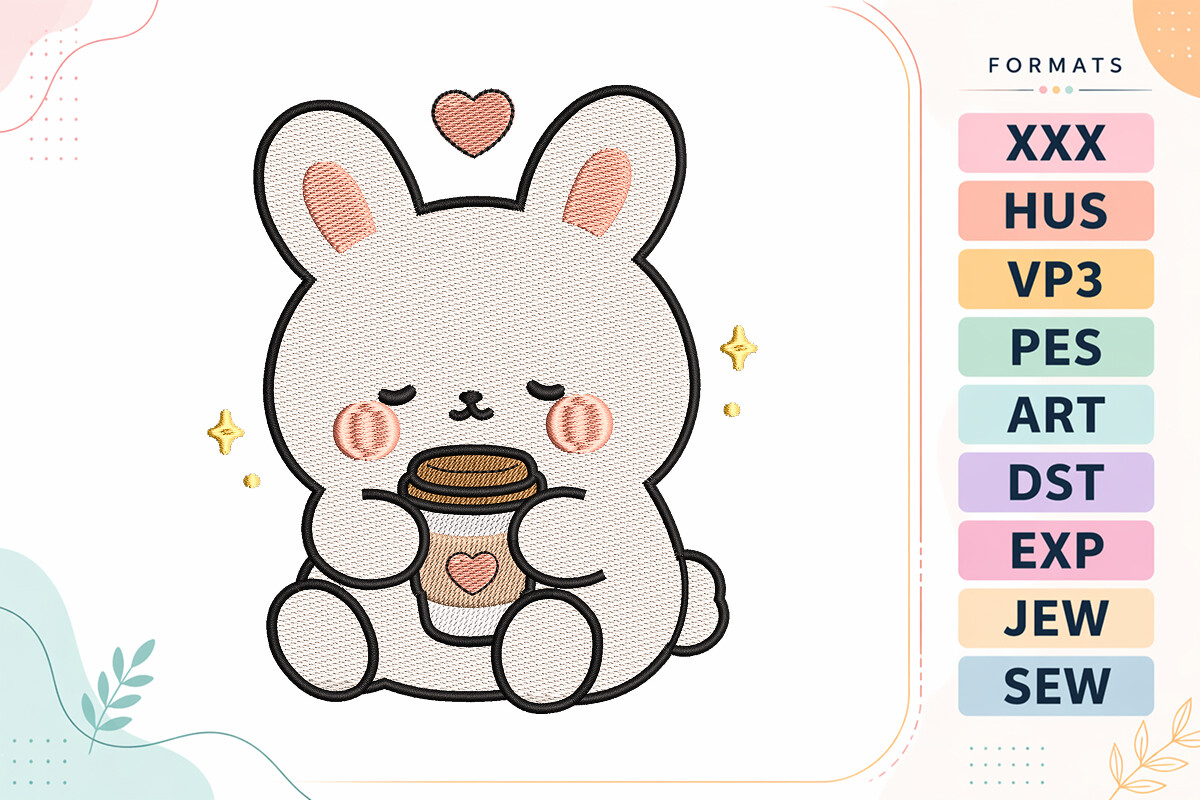 Cute Bunny Coffee Animal