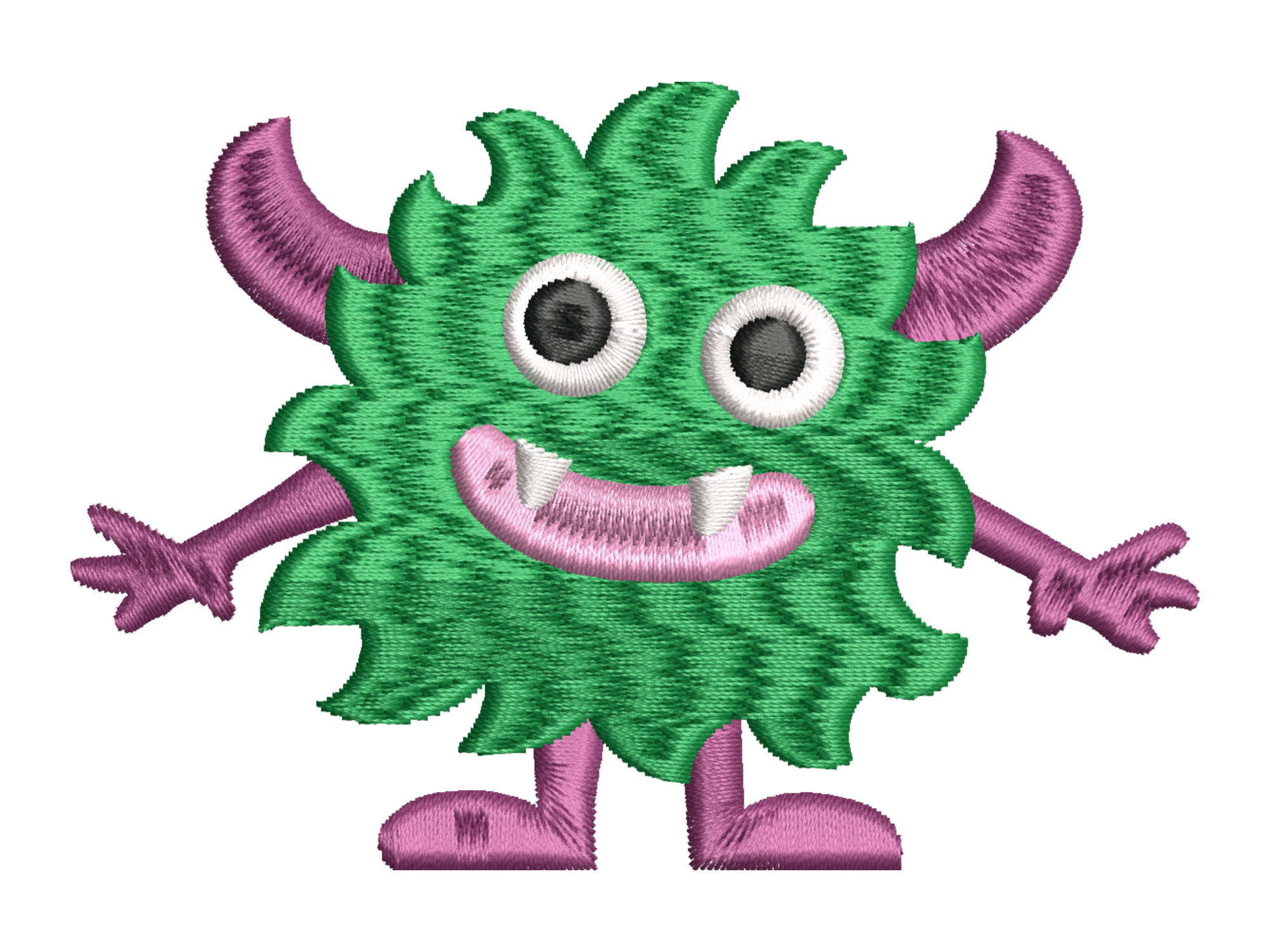 Cute Germ Monster Embroidery