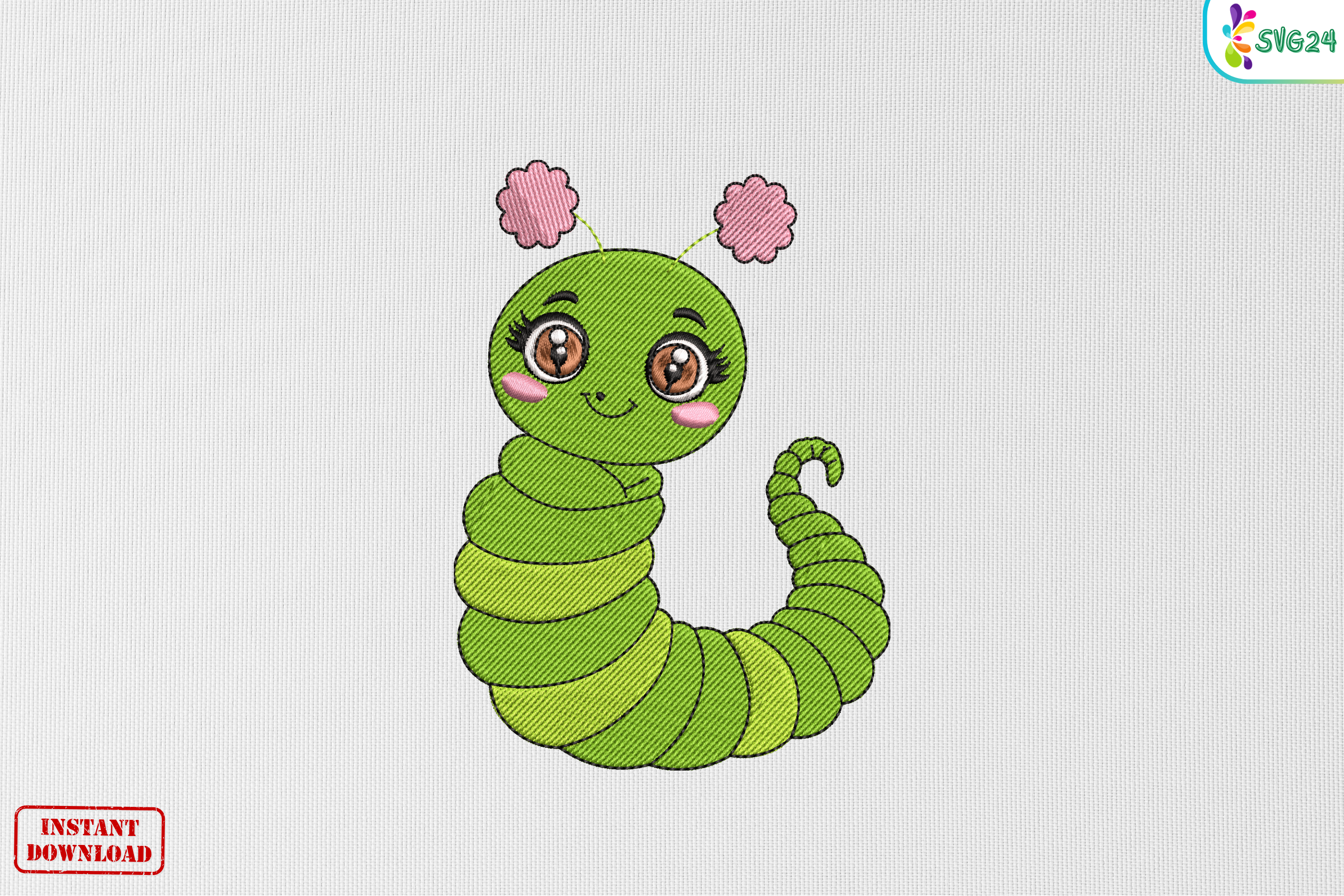 Cute Green Kawaii Bookworm
