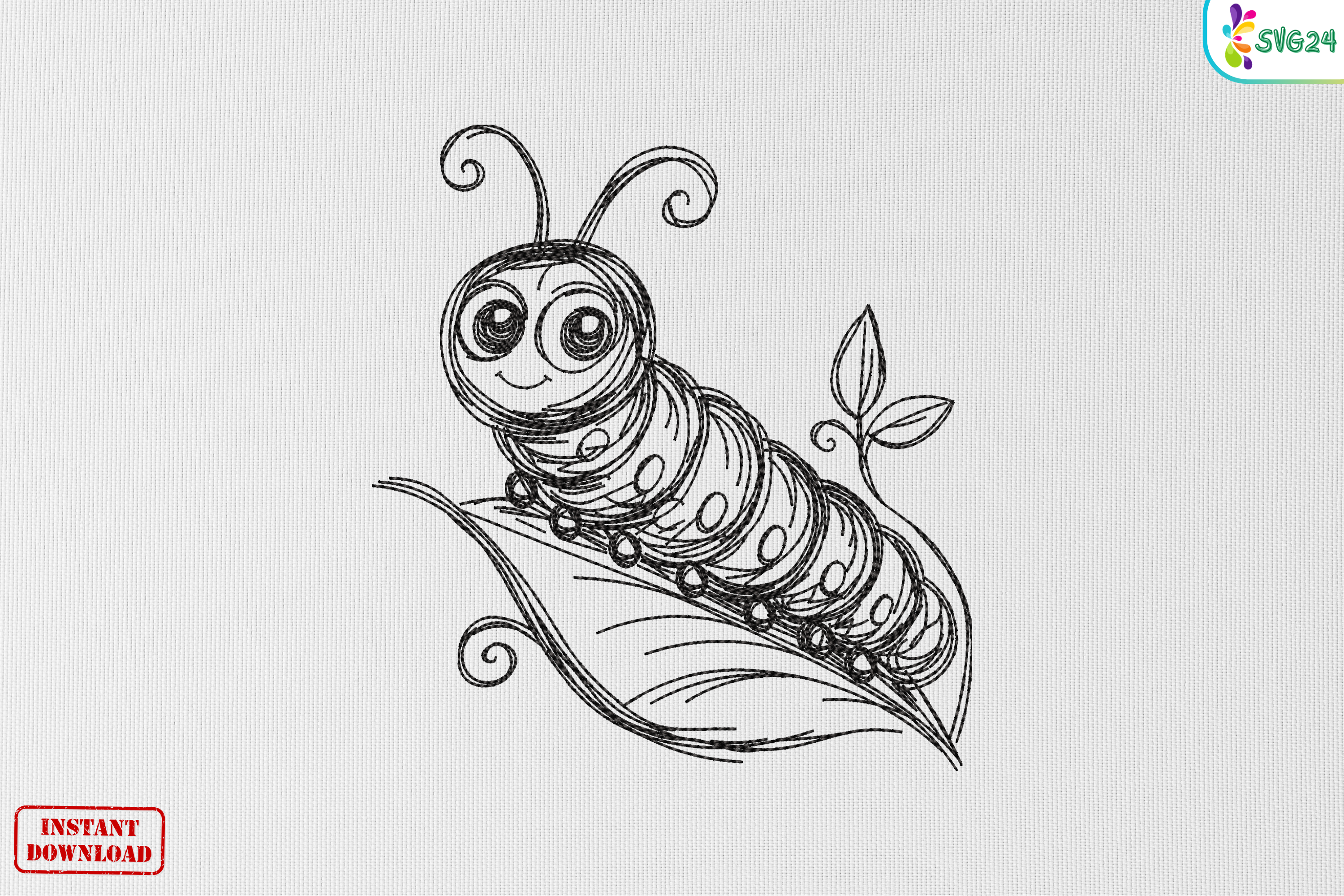 Cute Leaf Caterpillar Sketch