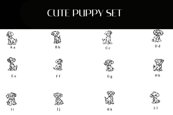 Cute Puppy Set Font - Preview 1