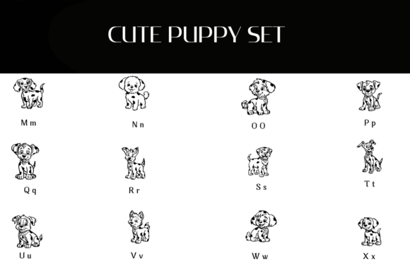 Cute Puppy Set Font - Preview 2