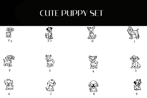 Cute Puppy Set Font - Preview 3