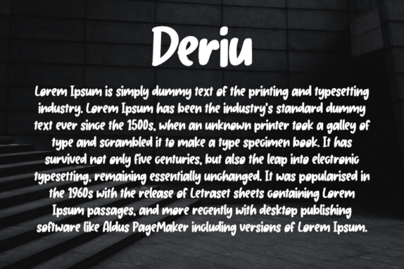 Deriu Font font preview - 2