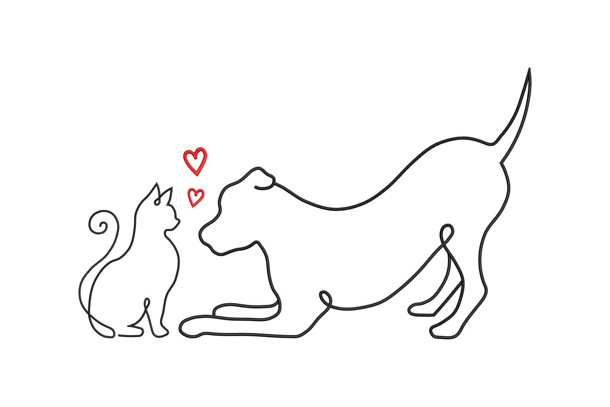 Elegant Dog and Cat Heart