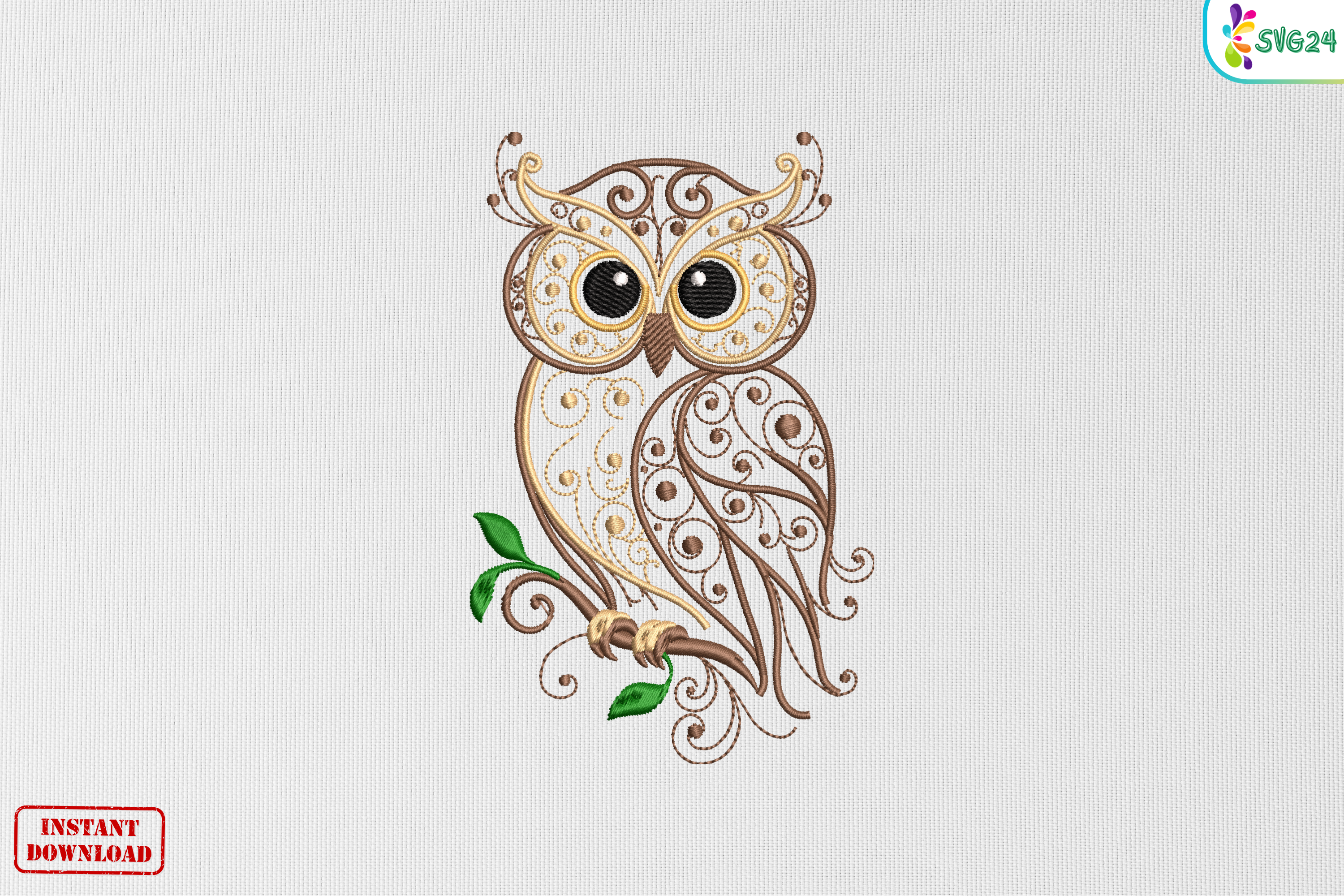 Elegant Filigree Owl Artwork