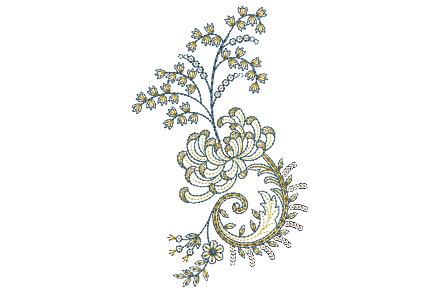 Elegant Flower Embroidery Design