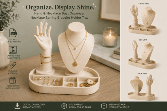 Elegant Jewelry Holder STL File - 3D Printable Organizer - Image 2