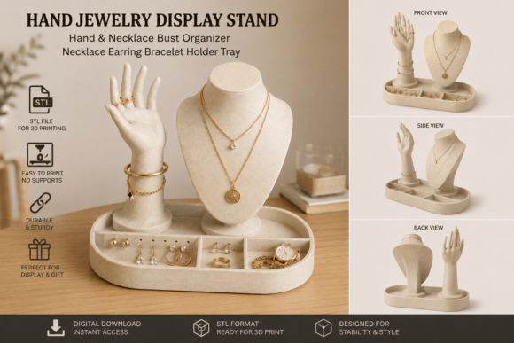 Elegant Jewelry Holder STL File - 3D Printable Organizer - Image 3