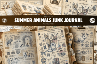 Ephemera Summer Animals Junk Journal Graphic by Markicha Art · Creative ...