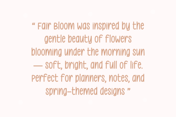 Fair Bloom Font PNG with transparent background - Preview 1
