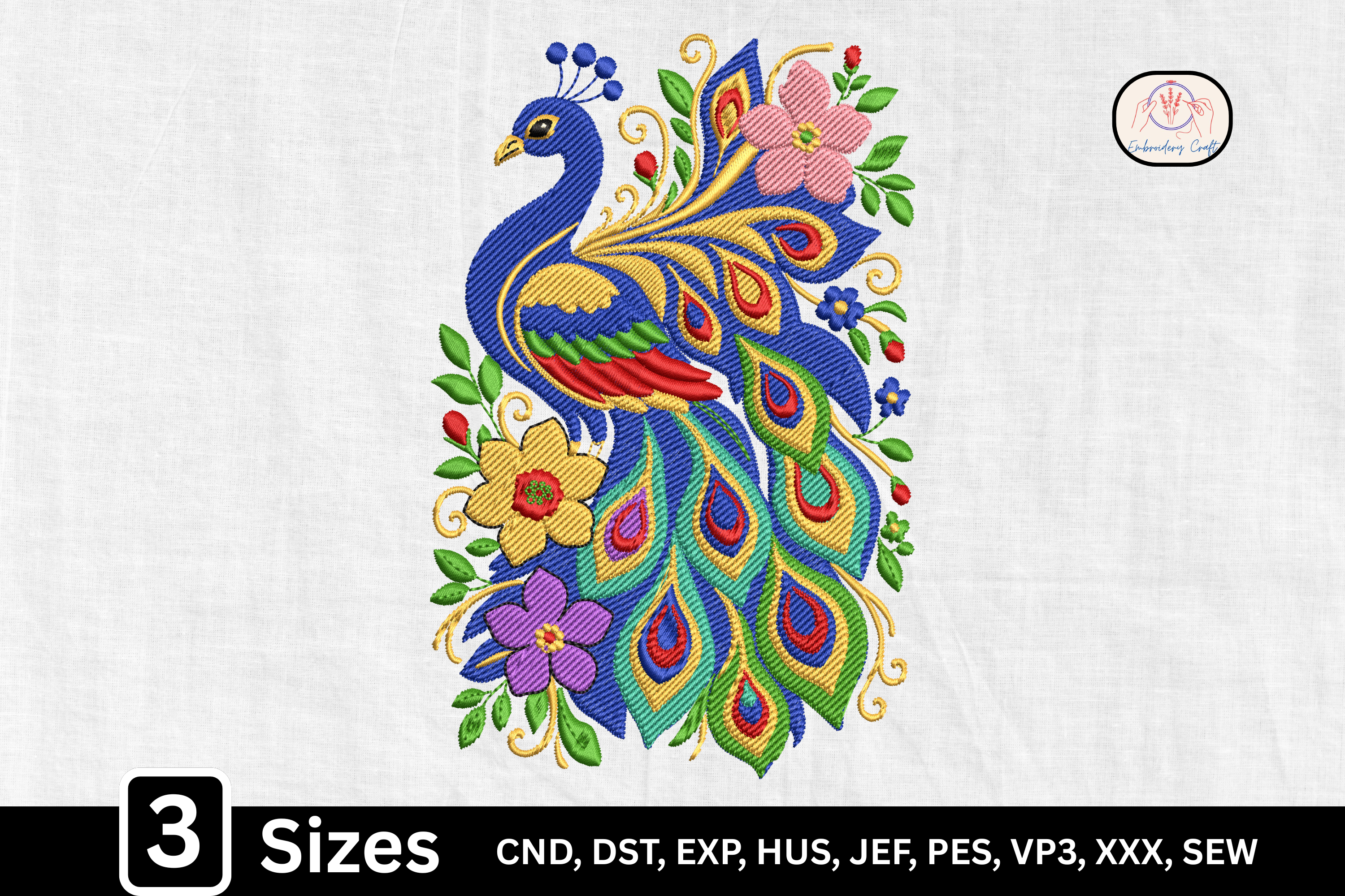 Floral Bird Folk Art Peacock