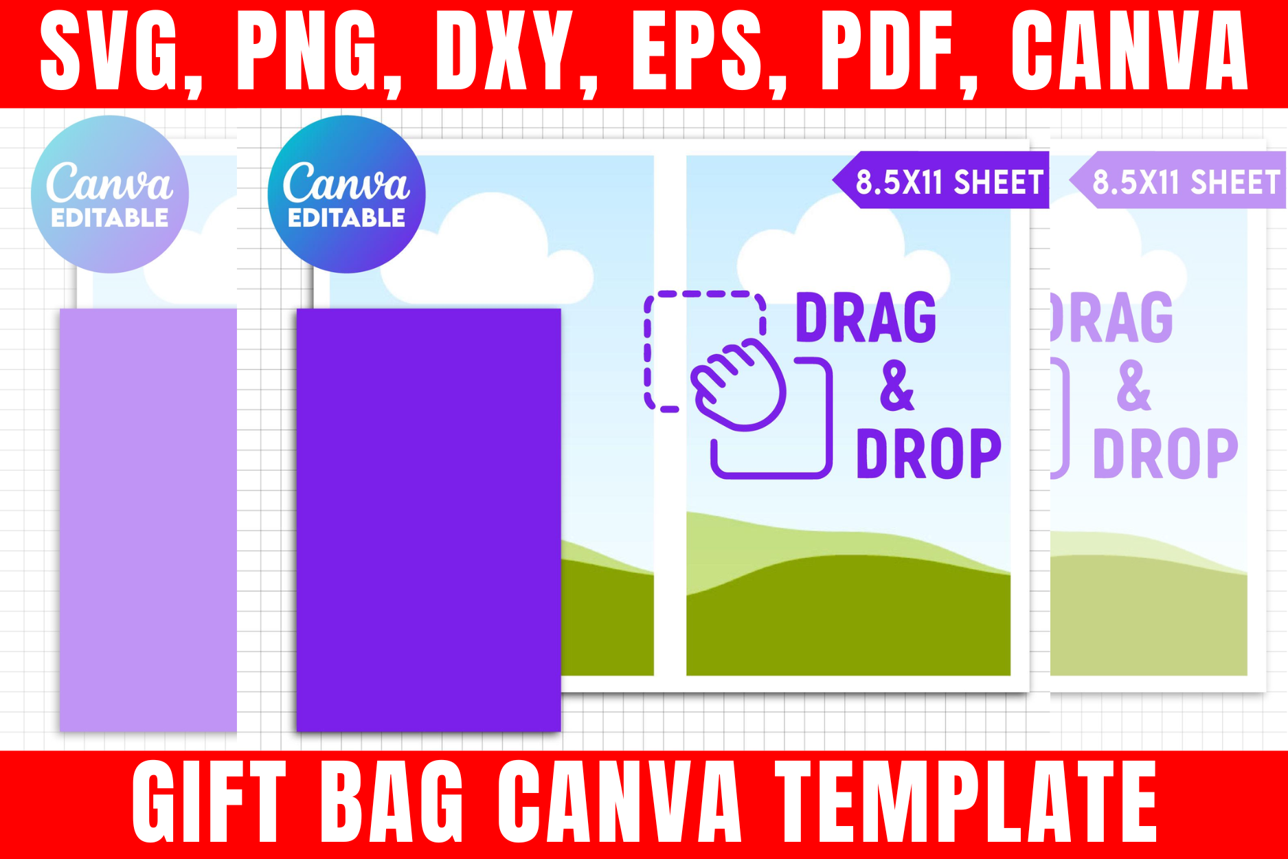 Gift Party Paper Bag Canva Template