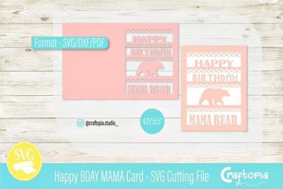 Happy BDAY Mama Card – SVG Cutting File