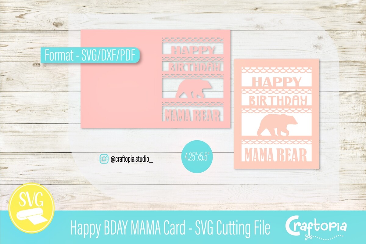 Happy BDAY Mama Card – SVG Cutting File