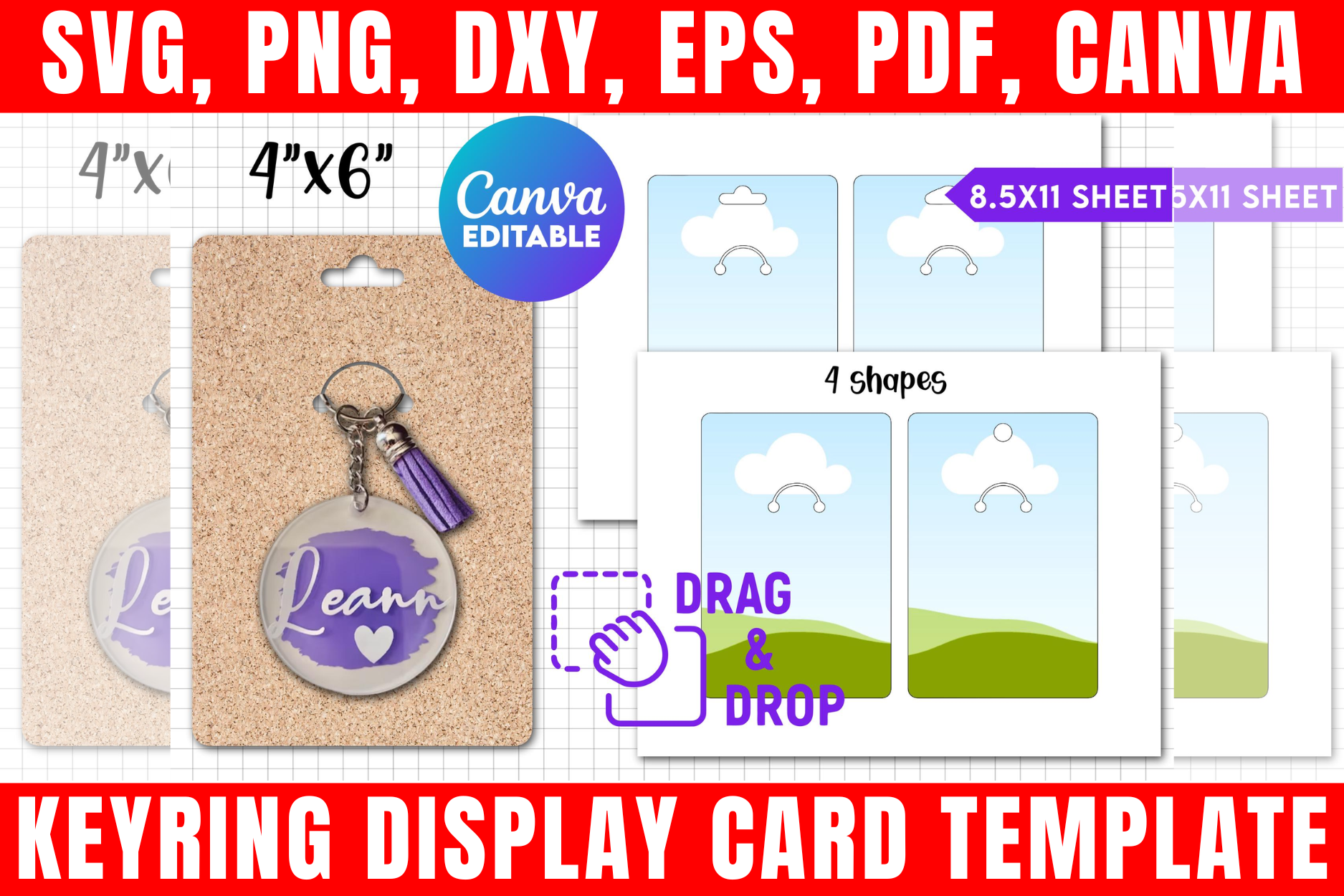 Keyring Display Card Canva Template