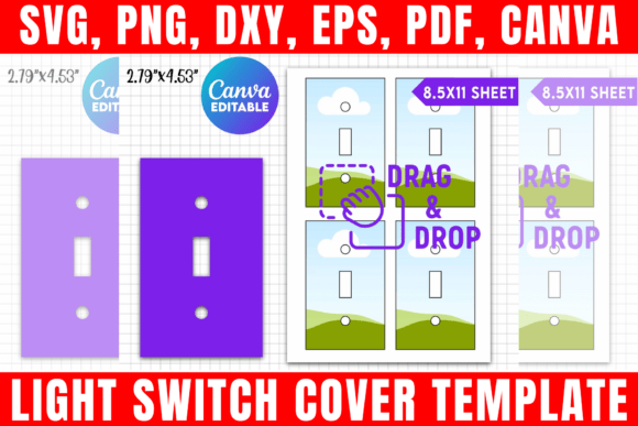 Light Switch Cover Canva Template Grafica Modelli di Stampa Di freshzone228