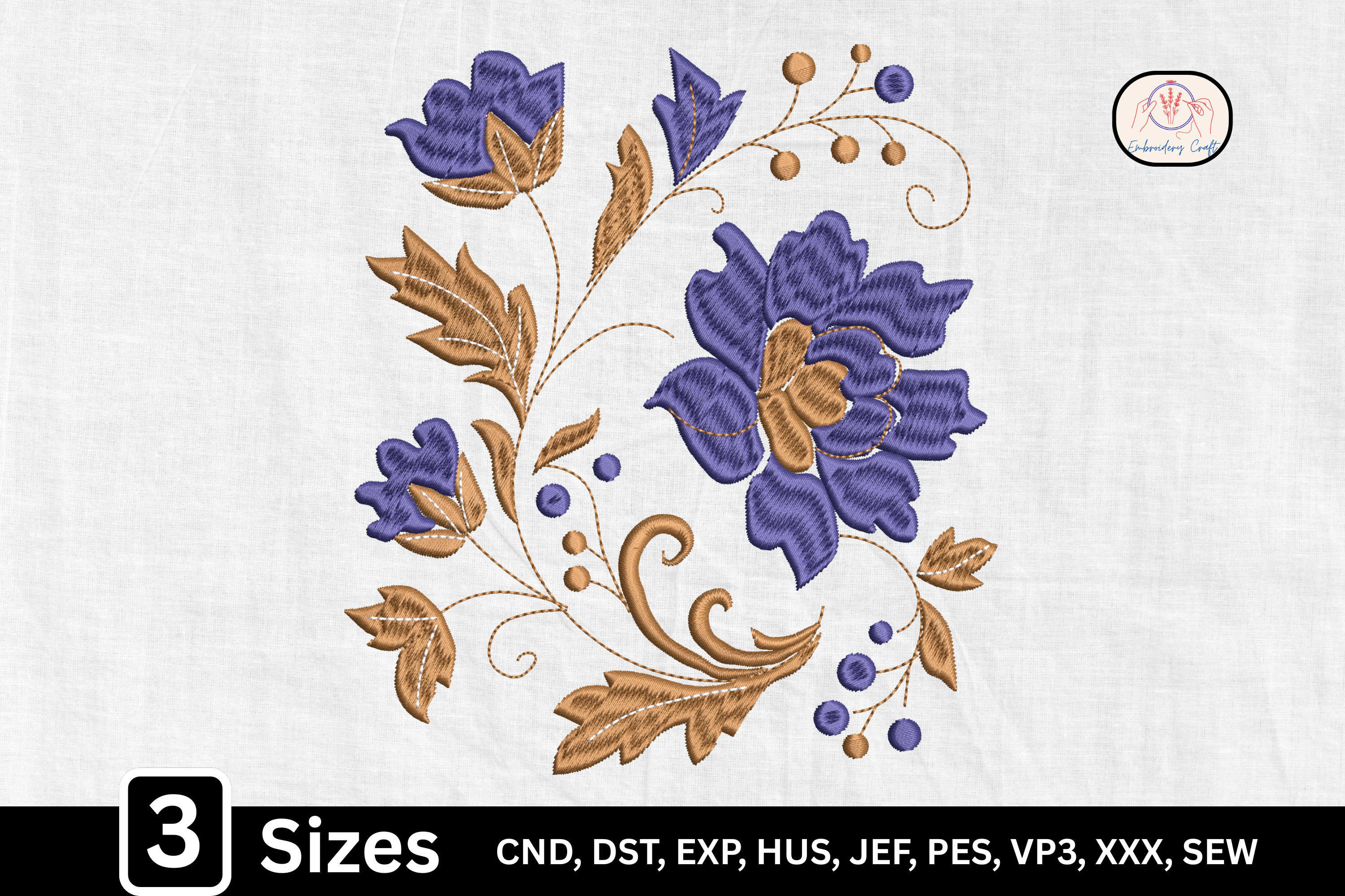 Line Art Floral Purple