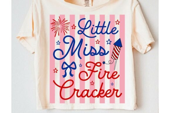 Little Miss Firecracker SVG, 4th of July Graphic T-shirt Designs By OrinDesign