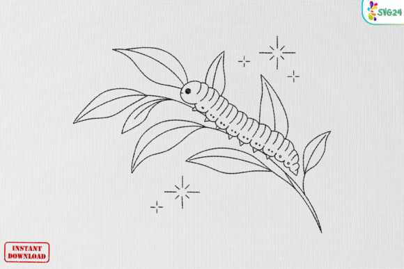 Minimal Leaf Caterpillar Art