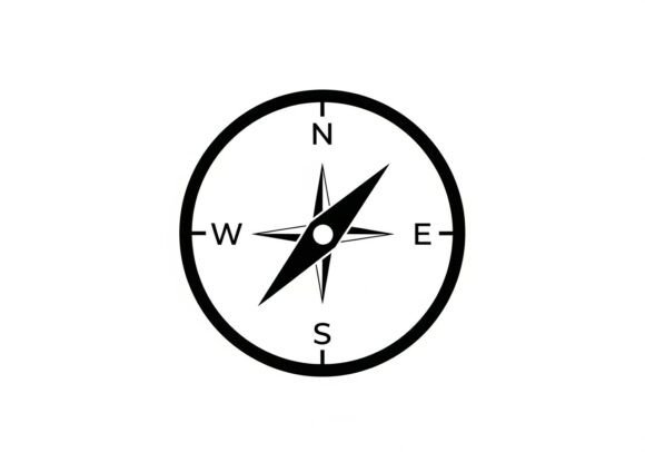 Minimalist Compass Icon Graphic AI Illustrations By sahamilon125