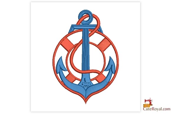 Nautical Anchor with Lifebuoy