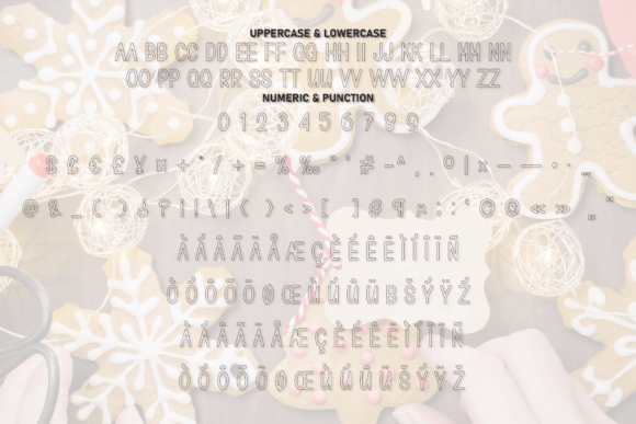 New Year Gingerbread Font PNG with transparent background - Preview 6