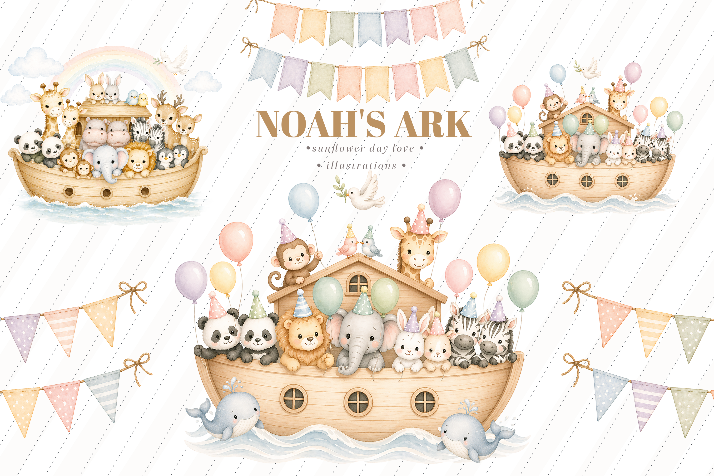 Noah’s Ark Birthday Baby Clipart