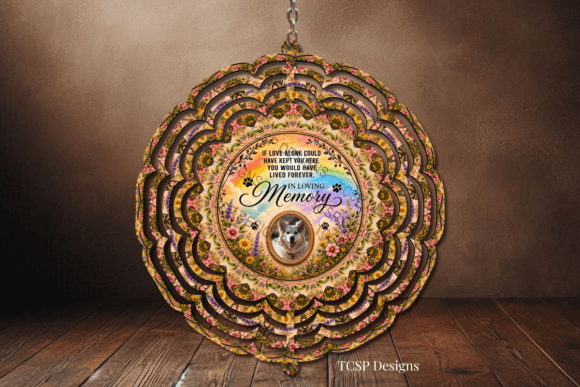 Pet Memorial Add a Photo Wind Spinner Graphic Crafts By TCSP Designs