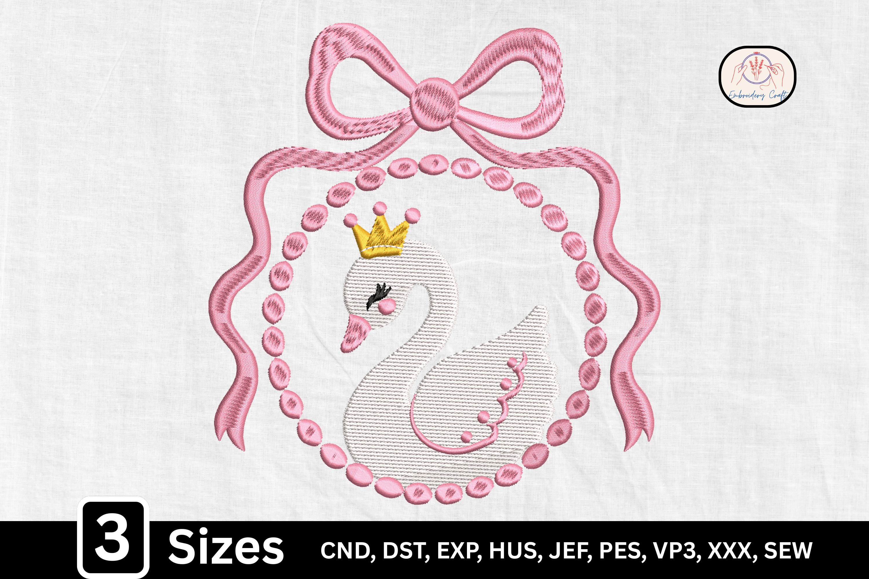 Pink Bow Princess Swan