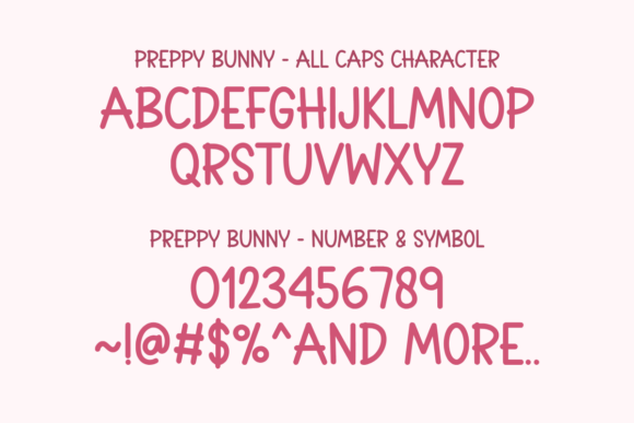 Preppy Bunny Font PNG with transparent background - Preview 1