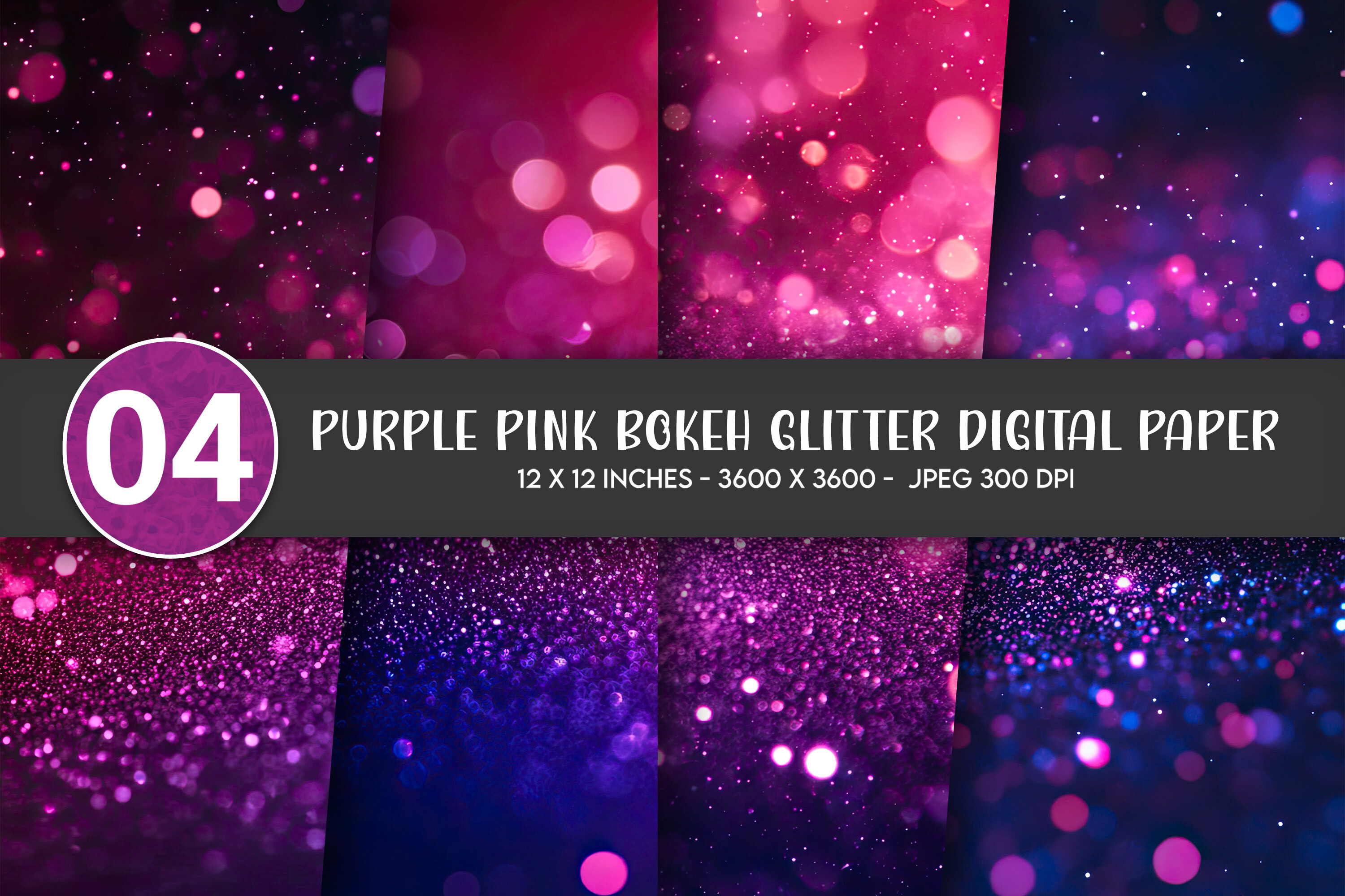 Purple Pink Bokeh Glitter Digital Paper Graphic by Artify Hub Studio ...