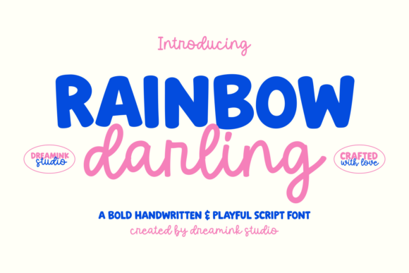 Rainbow Darling Duo Display Font By Dreamink (7ntypes)