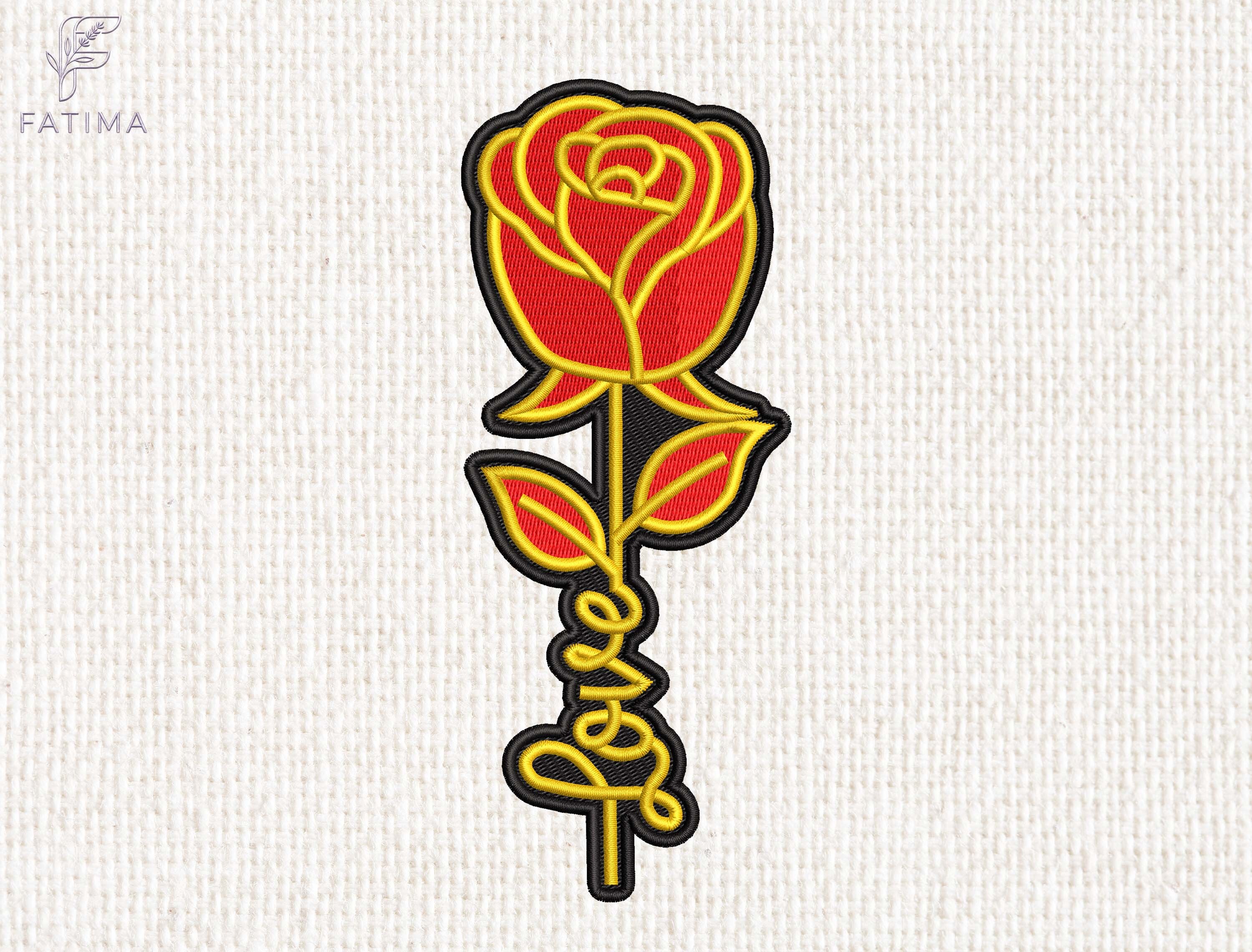 Rose Love Patch Embroidery Design