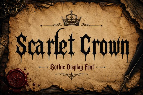 Preview specimen of Scarlet Crown blackletter font