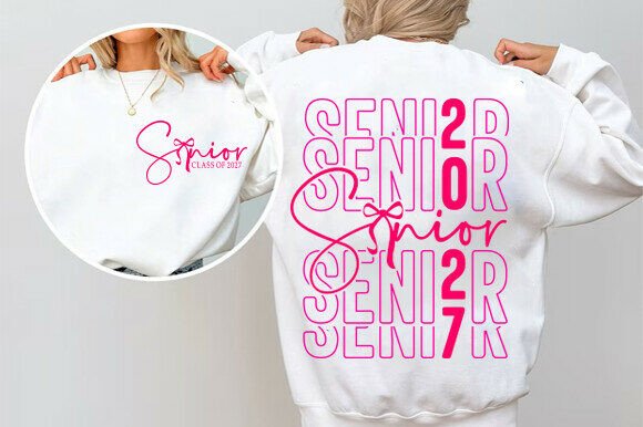 Senior 2027 SVG, Coquette Graduation PNG