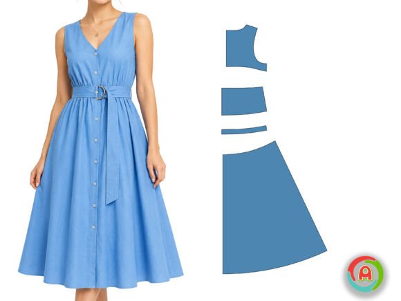 DIY Sleeveless Midi Dress Sewing Project