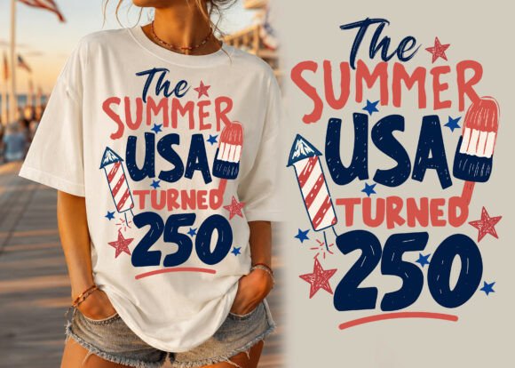 Summer USA Turns 250 Patriotic Shirt PNG Graphic T-shirt Designs By Clipart Studio