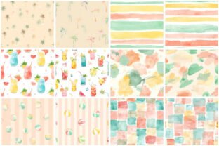 Summer Watercolor Digital Patterns Graphic by sagorarts · Creative Fabrica