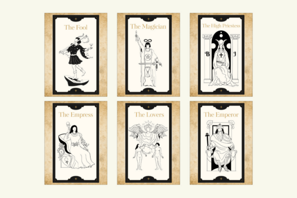 Tarot Cards Celestial Wall Art Set