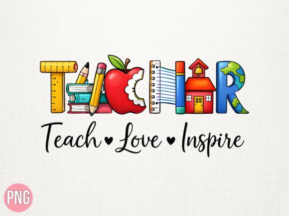 Teach Love Inspire Teacher School PNG